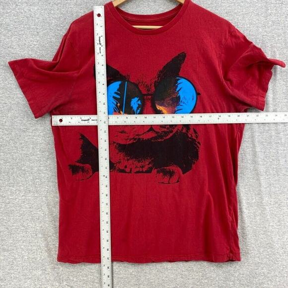 Cool Cat Tshirt Mens Large Red 21 Men Graphic Tee Shades Short Sleeve - Picture 5 of 11